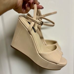 Nine West Patent Leather Wedge Sandal
